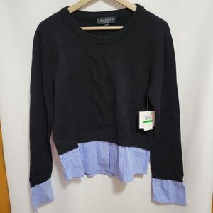 Laundry By Shelli Segal Black Layered Sweater. Size L. New with Tags